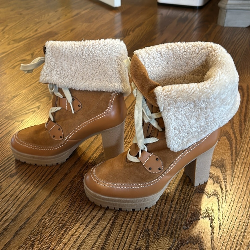 See byChloe high heeled suede and lambswool boots. Size 40. - Picture 2 of 4